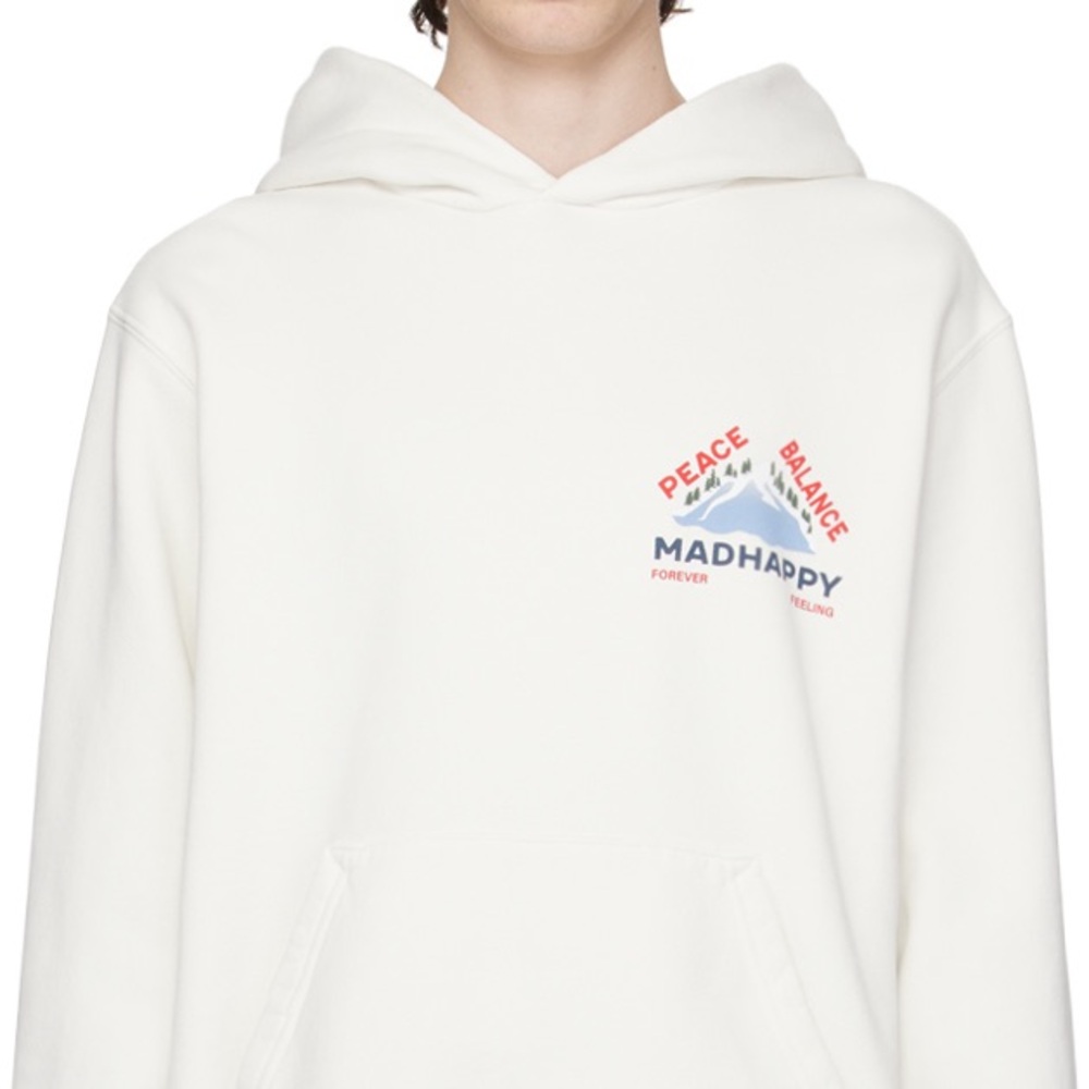 Madhappy White Winter Outdoor Hoodie; TOFU